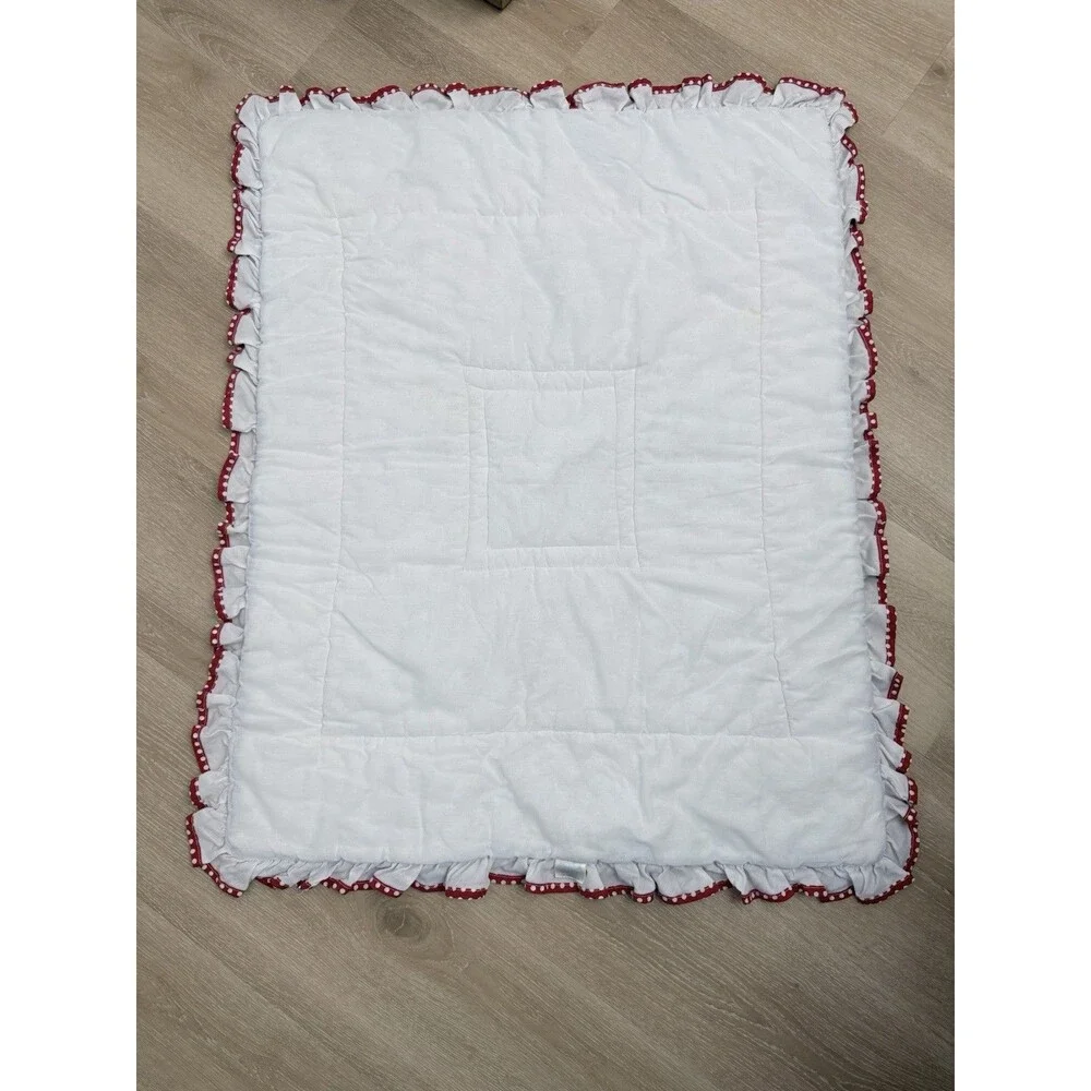 Vintage Cuddle Me Ruffle ABC Train Puppy Dinosaur Baby Quilt Blanket Noel Joanna